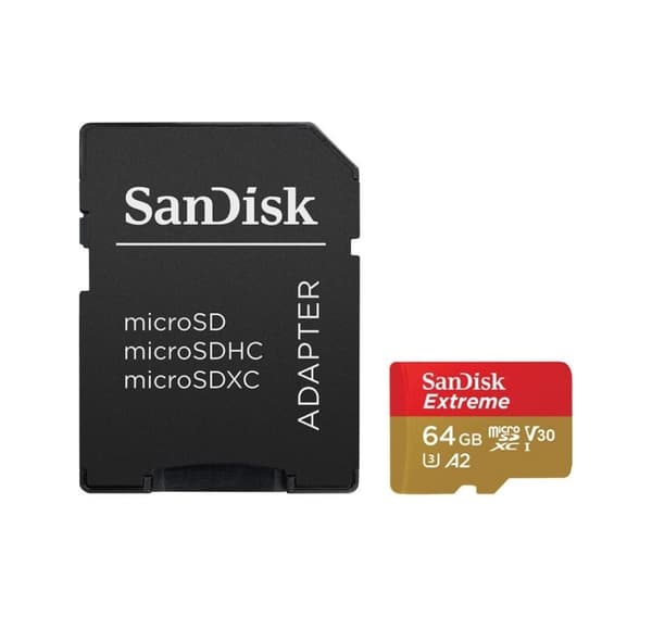 Sandisk minnekort microSDXC 64GB Extreme + adapter