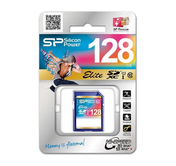 Silicon Power -muistikortti SDXC 128GB Elite