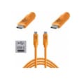 Miniatyrbilde 1 av 3: Tether Tools Pro-kabel USB-C - USB-C 4,6m, oransje