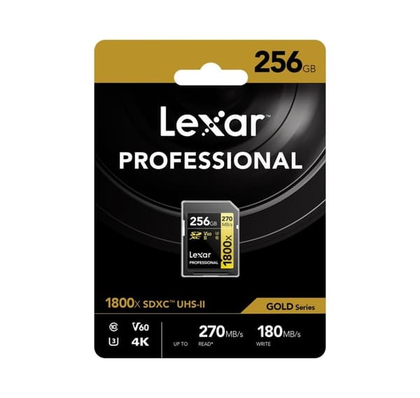 Lexar minnekort SDXC 256GB Professional 1800x UHS-II U3 V60