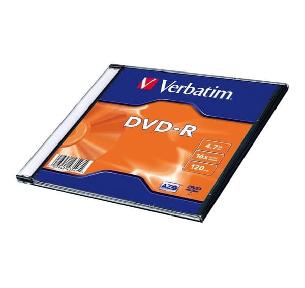 Verbatim DVD-R mat sølv 4,7 GB 16x slank