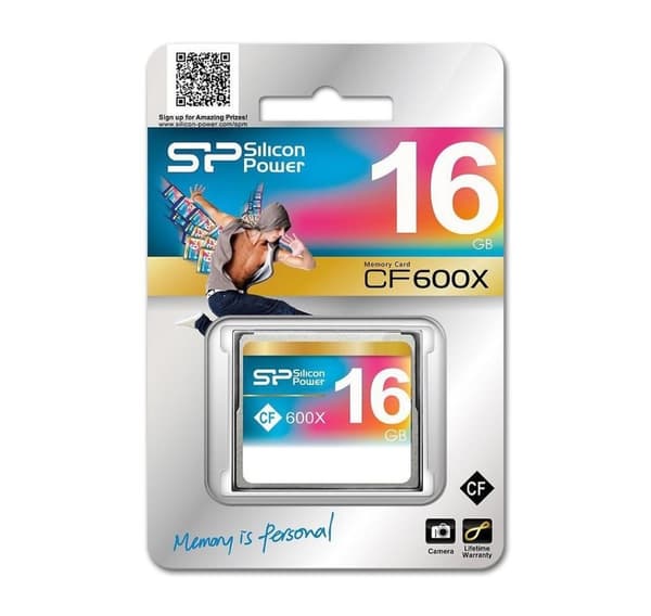 Silicon Power minnekort CF 16GB 600x