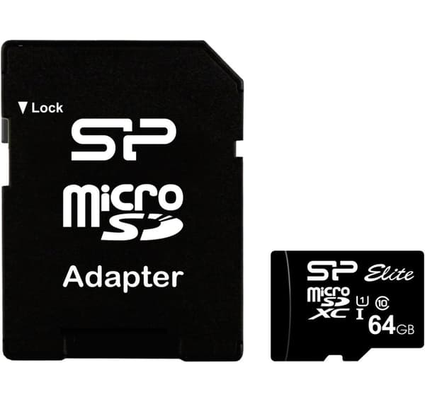 Silicon Power minnekort microSDXC 64GB Elite + adapter