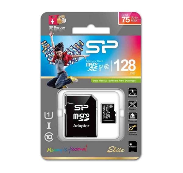 Silicon Power-minneskort microSDXC 128GB Elite UHS-I Class 10 + adapter