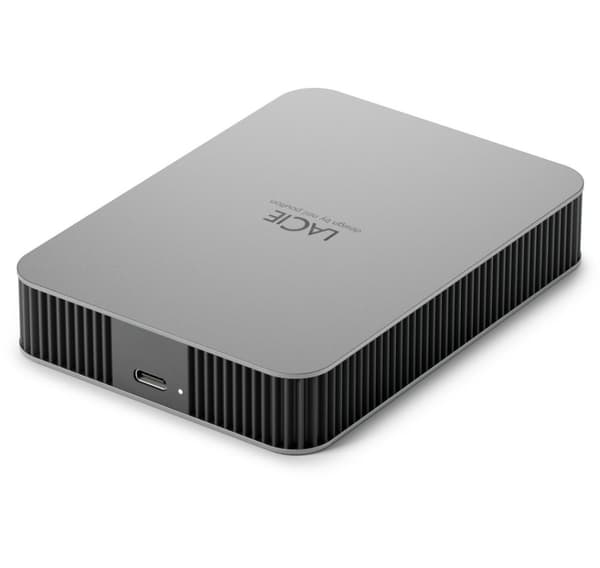 LaCie extern hårddisk 5TB Mobile Drive USB-C (2022), månsilver