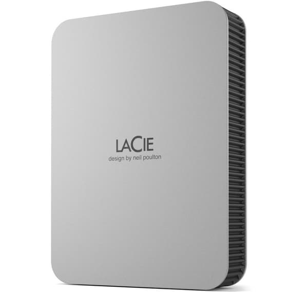 LaCie extern hårddisk 5TB Mobile Drive USB-C (2022), månsilver