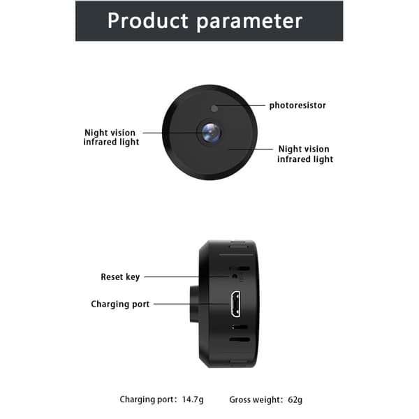 X16 Akkuvapaa Mini-kamera APP Langaton WiFi-kamera