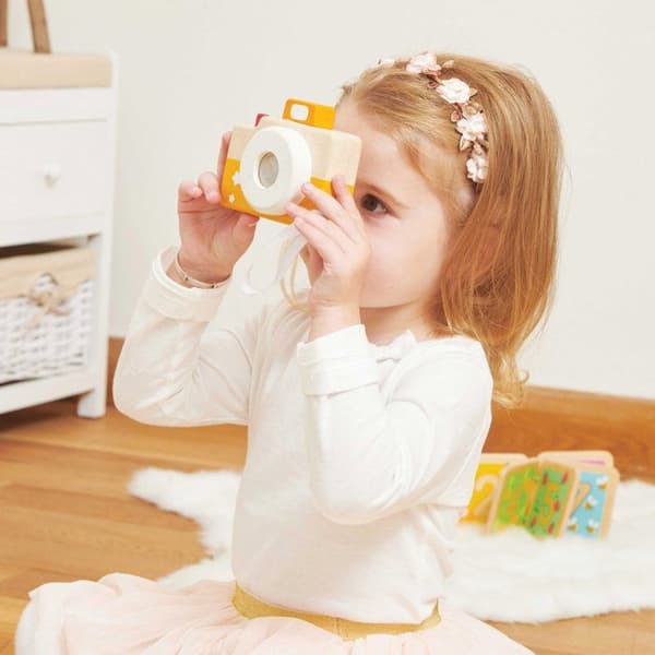 Träleksak - Le Toy Van - Kamera - Blandat - Vit, orange och beige
