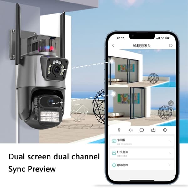 Utomhus Vattentät Intercom Monitor Ball Machine WiFi-kamera