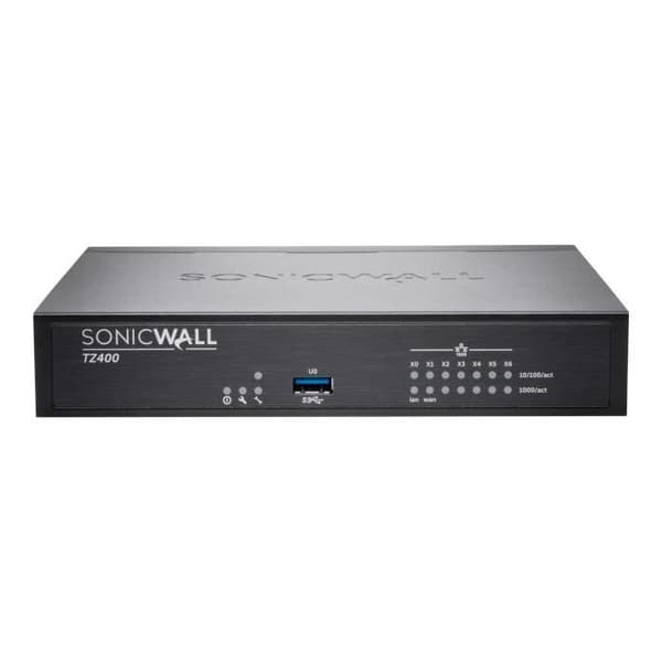 TZ400-brandvägg - SonicWall - 7 portar - Kabelanslutet - Avancerat skydd - IPSec VPN- USED