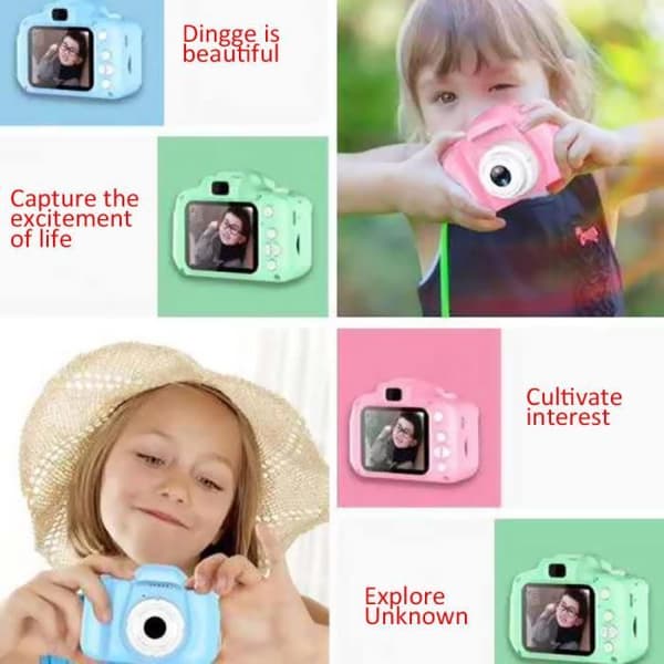Rosa Kids Barn Mini Digitalkamera 2,0'' HD-skärm Videokamera Barnpresent