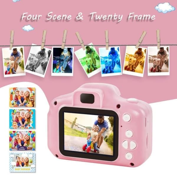 Kamera för barn - Kids Mate - 2,0 tums HD-skärm - 8MP/1080P - 32 GB TF-kort - Rosa