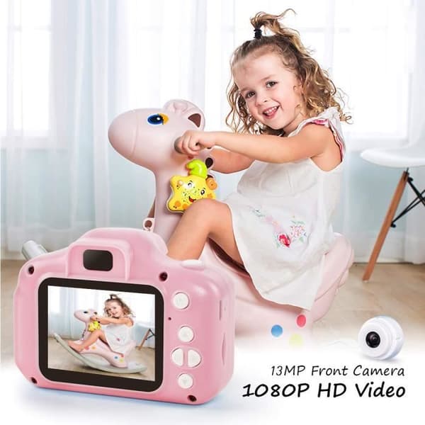 Kamera för barn - Kids Mate - 2,0 tums HD-skärm - 8MP/1080P - 32 GB TF-kort - Rosa