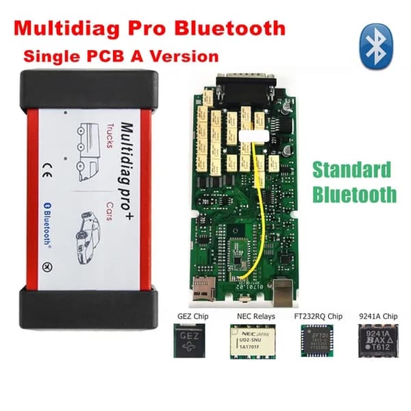 OBD2 Diagnostisk Værktøj, Bluetooth Forbindelse, NEC Relæ Teknologi, BT43 VD Shell