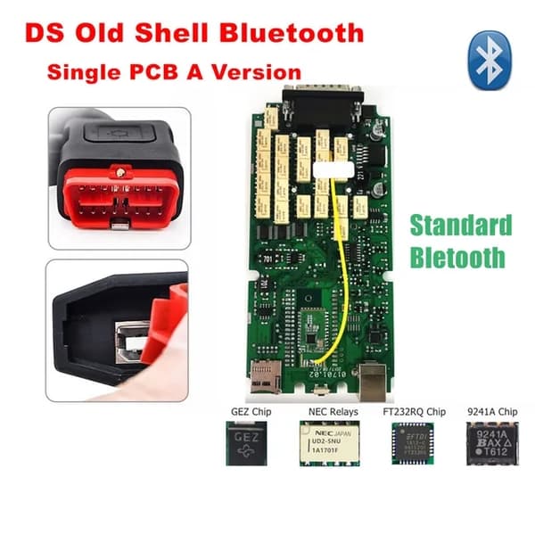 OBD2 Diagnostisk Værktøj, Bluetooth Forbindelse, NEC Relæ Teknologi, BT43 VD Shell
