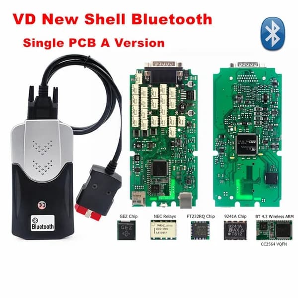 OBD2 Diagnostisk Værktøj, Bluetooth Forbindelse, NEC Relæ Teknologi, BT43 VD Shell