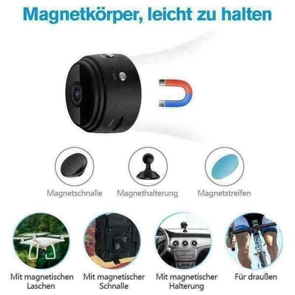 MAVURA » Rheinwing 1080p WiFi magnetisk minikamera spionkamera full HD övervakningskamera mini IP-kamera HD nätverkskamera