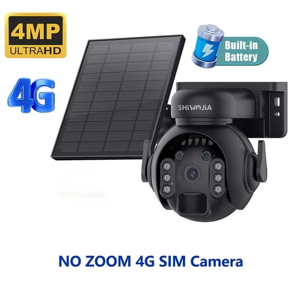 Aurinkovoimalla toimiva turvakamera, 12-kertainen zoomaus, 4G LTE, 4MP 4G128GB