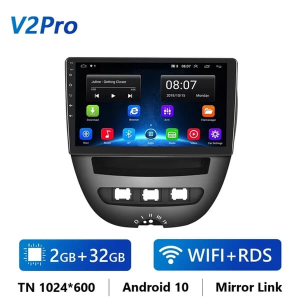 Android bil stereo, GPS navigation, Carplay integration, 1 16G Carplay Cam