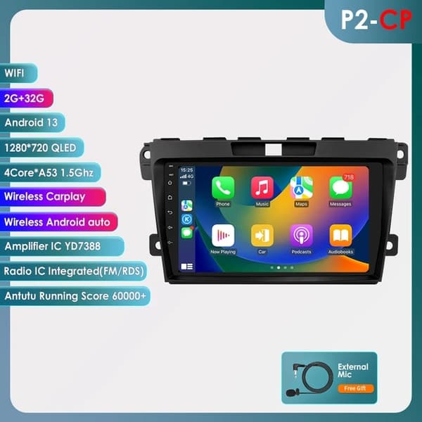 Auton GPS-navigointi, Android 12, monimediasoitin, P1L-1G 16G-4cores