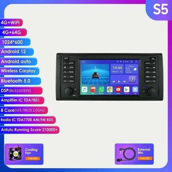 Auton GPS-radio, monimedia-soitin, Android-käyttöjärjestelmä, España, S6 (8-ydin 6G 64G) AI