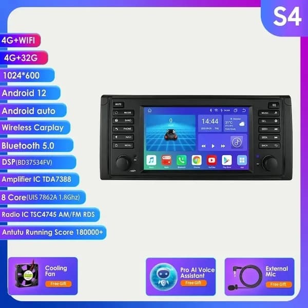 Auton GPS-radio, monimedia-soitin, Android-käyttöjärjestelmä, España, S6 (8-ydin 6G 64G) AI
