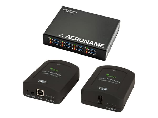 Acroname USBHub3+ - BYOD solution for Poly Studio Room Kit - hub - 8 x USB 3.2 Gen 1 - stasjonær - med Icron USB 2.0 Ranger 2311