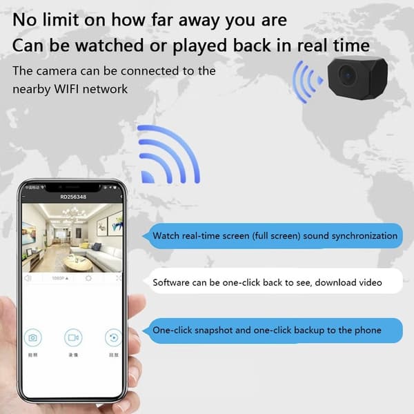 Hjemmesikkerhetsovervåking Mini sanntid WiFi-kamera