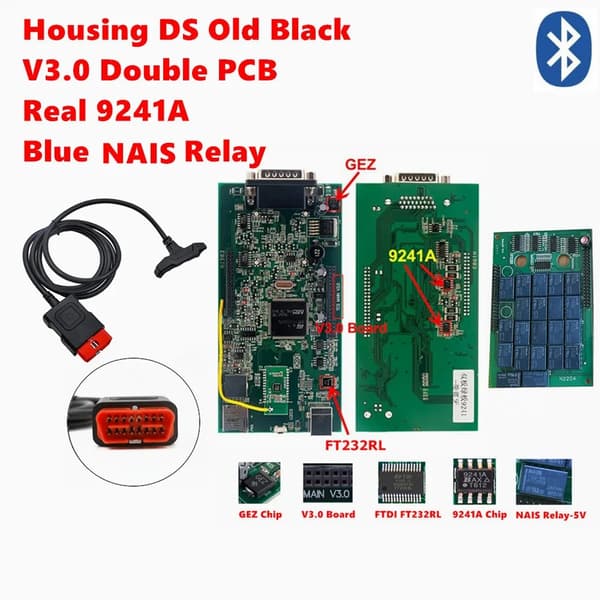Diagnostiikkatyökalu, Bluetooth-yhteys, Kaksois-PCB-tekniikka, BT DS Vanha kuori