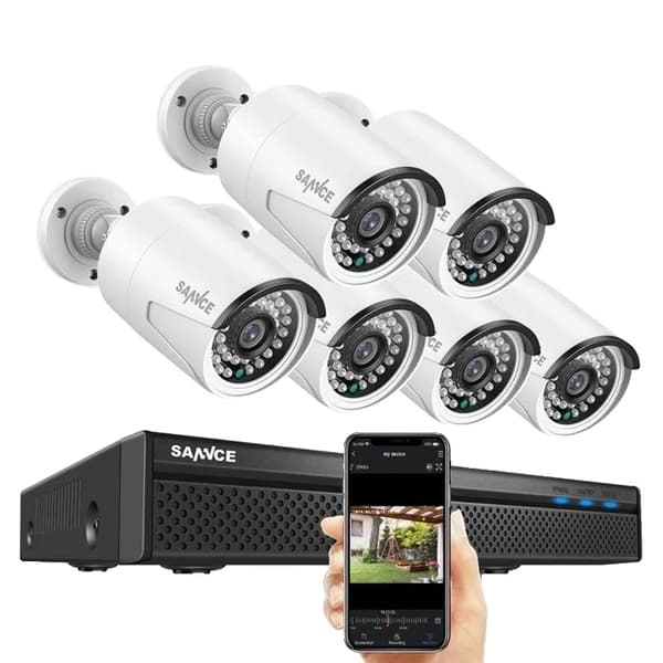 Valvontakamerajärjestelmä, 5MP NVR, ulkokäyttöön soveltuvat vedenpitävät kamerat, , 4pcs cameras, 2T