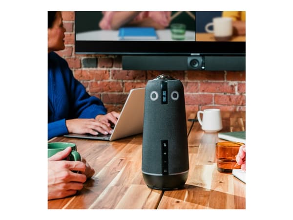 Owl Labs Meeting Owl 4+ ja Owl Bar Bundle - Älykäs 360 asteen 4K monikameravideoneuvottelupaketti (automaattinen tarkennus kaiuttimeen, älykameran va