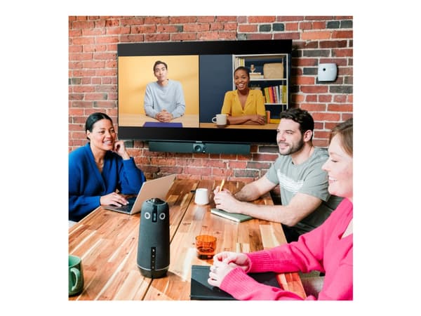 Owl Labs Meeting Owl 4+ ja Owl Bar Bundle - Älykäs 360 asteen 4K monikameravideoneuvottelupaketti (automaattinen tarkennus kaiuttimeen, älykameran va
