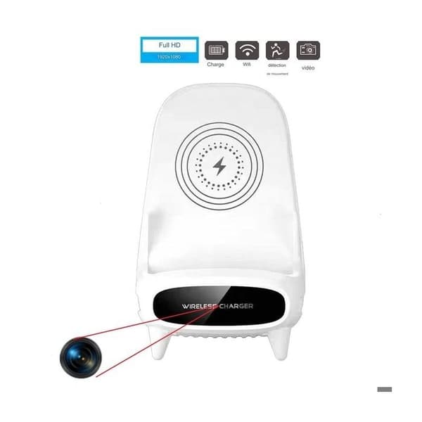 Induktionsladdare - Spionkamera - WiFi - HD 1080P - Obegränsad batteritid - Smartphone-stöd