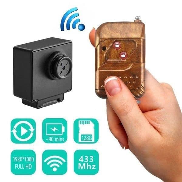 Spy Camera - Trådlös - HD 1080P - Fjärrkontroll - Uppladdningsbart Batteri - Svart