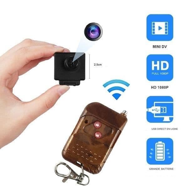Spy Camera - Trådlös - HD 1080P - Fjärrkontroll - Uppladdningsbart Batteri - Svart