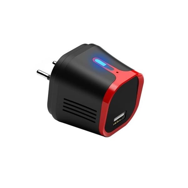 USB-laddare - Spionkamera - 4K - WiFi - Infraröd - Svart och Röd