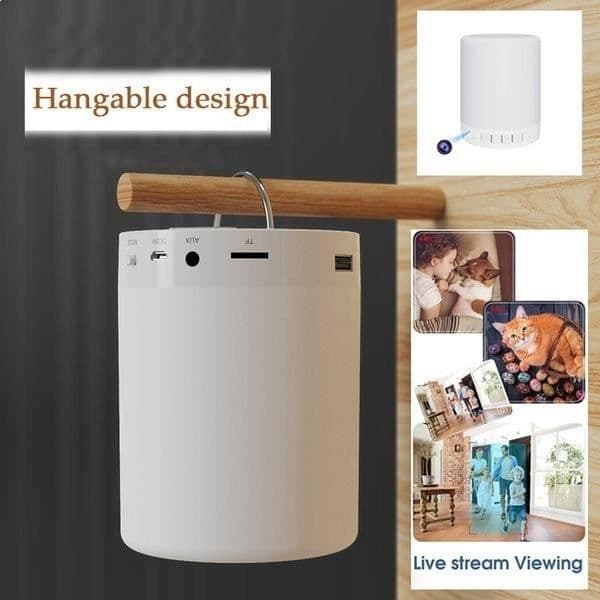 WIFI HD spionkamera med Bluetooth-högtalare och lampa