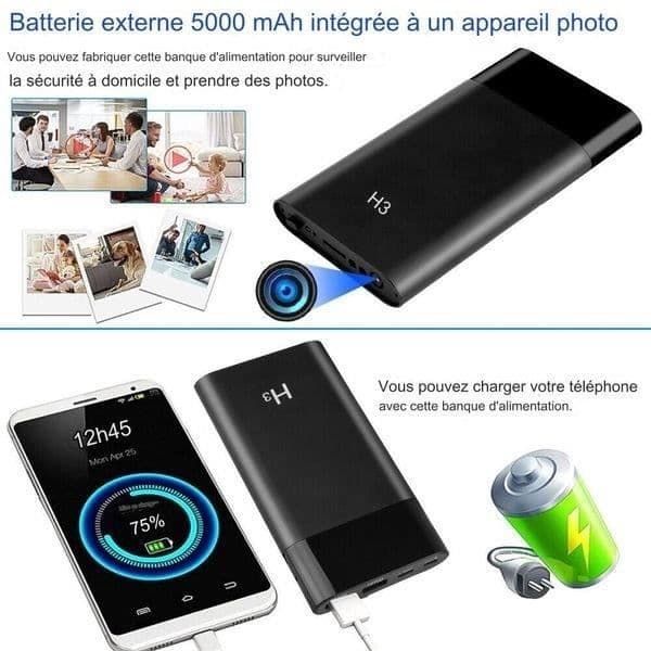 Batteri - Spionkamera - 5000mAh - HD 1080P - Nattvision - Rörelsedetektering