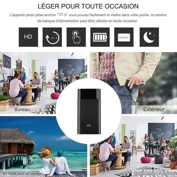 Batteri - Spionkamera - 5000mAh - HD 1080P - Nattvision - Rörelsedetektering