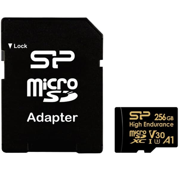 Silicon Power minnekort microSDXC 256GB High Endurance + adapter