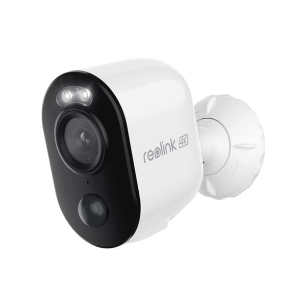 Reolink Argus Series B350 - 4K ulkona toimiva akku Wi-Fi-kamera, henkilön/ajoneuvon/eläimen tunnistus, värillinen yönäkö Valkoinen