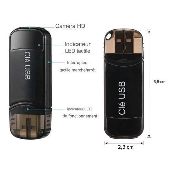 USB-minne - Spionkamera - 32 GB - HD 1080P - Autonomi 2h - USB 2.0
