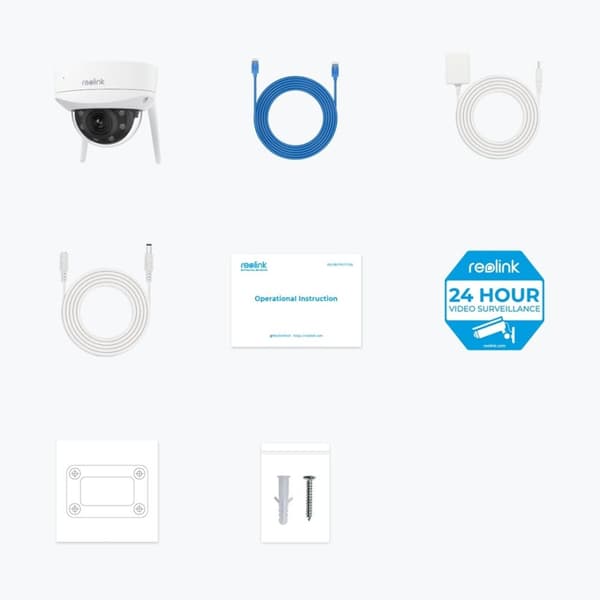 Reolink W437 - 4K Wi-Fi 6 Sikkerhedskamera, IK10 Vandalsikker, 5X Optisk Zoom, 2.4/5 GHz Wi-Fi, Farve Nattsyn