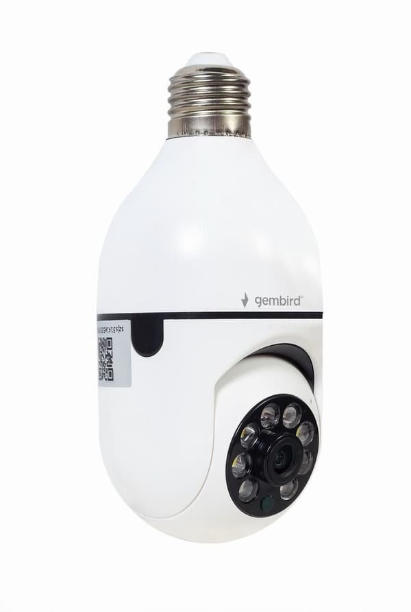 Gembird Slimme wifi-kamera 1080p drejeligt E27 Draaifitting kan i en lampe-tilslutning.