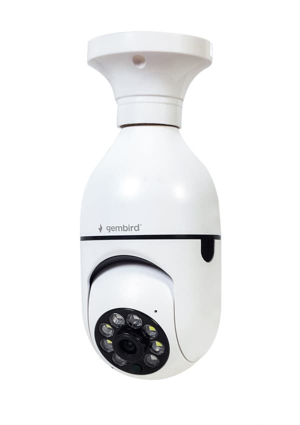 Gembird Slimme wifi-kamera 1080p drejeligt E27 Draaifitting kan i en lampe-tilslutning.