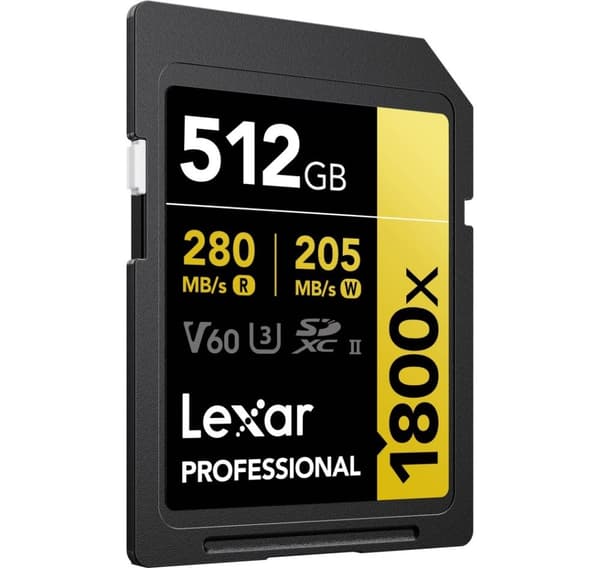 Lexar minneskort SDXC 512GB Professional 1800x UHS-II U3 V60