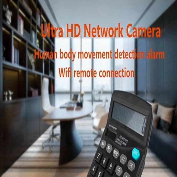 WiFi-kalkulator Skjult kamera HD 4K Mini Cam Support 128GB TF-kort (TF-kort ikke inkludert)