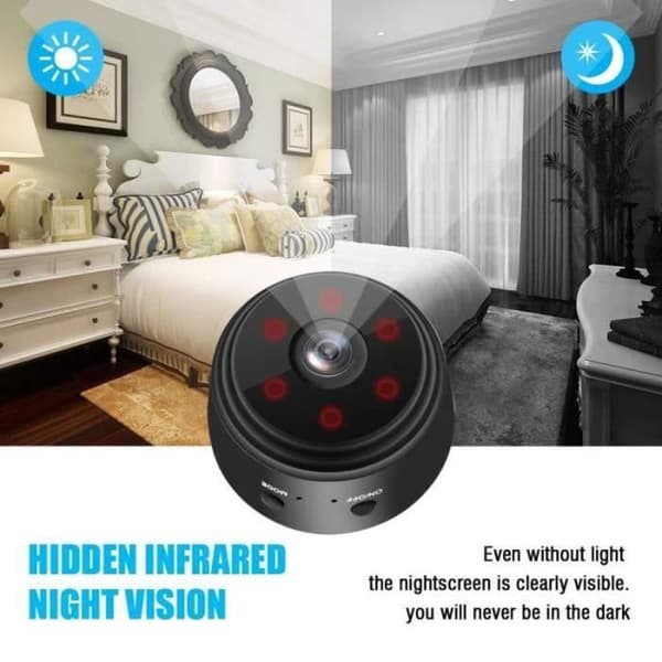 Spionkamera HD 1080P Bärbar Mini WiFi-kamera Hemsäkerhetsövervakning Rörelsedetektering Fjärrvy
