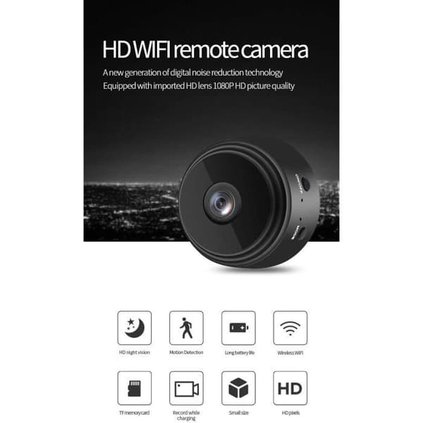 Mini trådlös övervakningskamera - 1080P HD kamera med magnet - Hemlig säkerhetskamera med rörelsedetektor