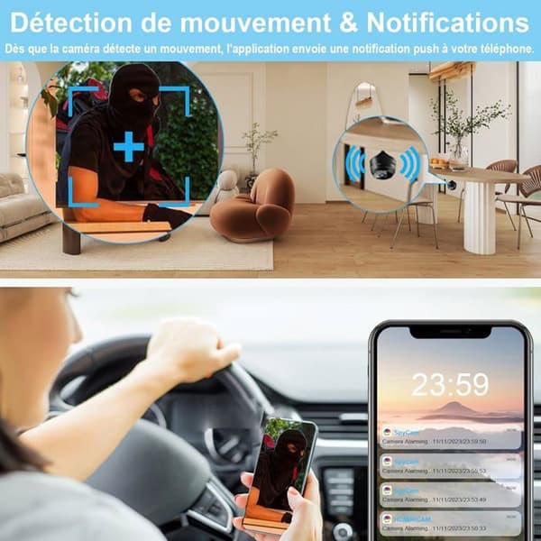 Mini Spy Camera - Odefinierad - 1080P - Wifi - Rörelsedetektering - Svart